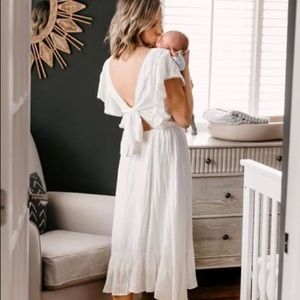 White Boho Midi Dress